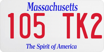 MA license plate 105TK2