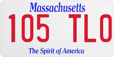 MA license plate 105TL0