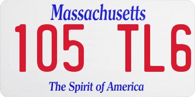 MA license plate 105TL6