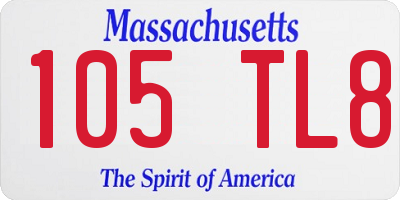 MA license plate 105TL8