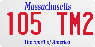 MA license plate 105TM2