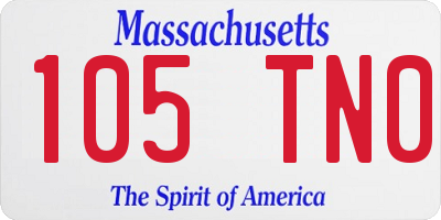 MA license plate 105TN0