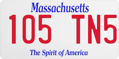 MA license plate 105TN5