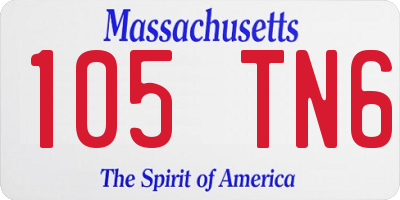 MA license plate 105TN6