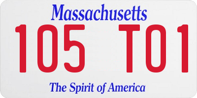 MA license plate 105TO1