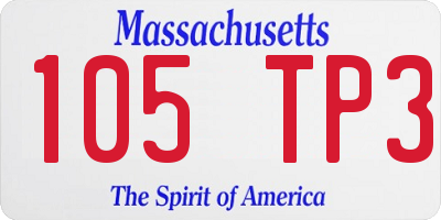 MA license plate 105TP3