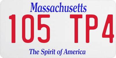 MA license plate 105TP4