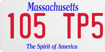 MA license plate 105TP5
