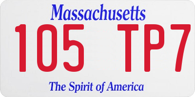 MA license plate 105TP7
