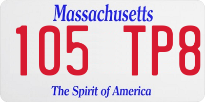 MA license plate 105TP8