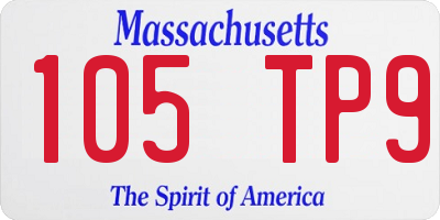 MA license plate 105TP9