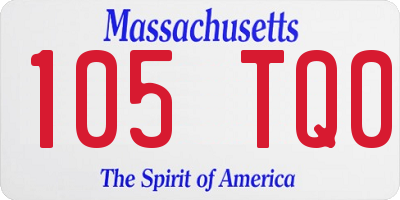 MA license plate 105TQ0