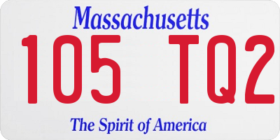 MA license plate 105TQ2