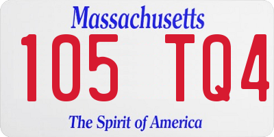 MA license plate 105TQ4