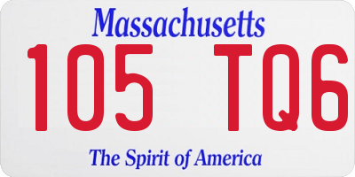 MA license plate 105TQ6