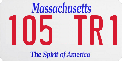 MA license plate 105TR1