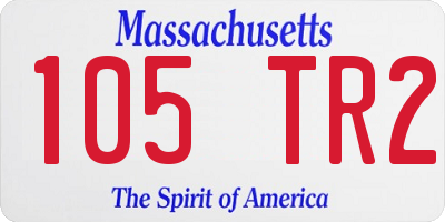 MA license plate 105TR2