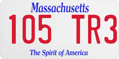 MA license plate 105TR3