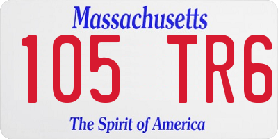 MA license plate 105TR6