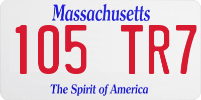 MA license plate 105TR7