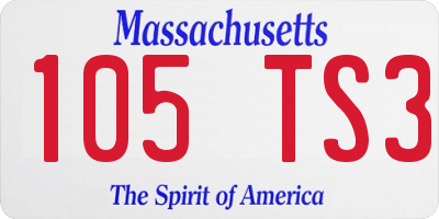 MA license plate 105TS3