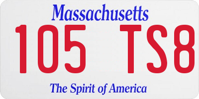 MA license plate 105TS8