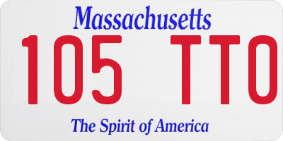MA license plate 105TT0