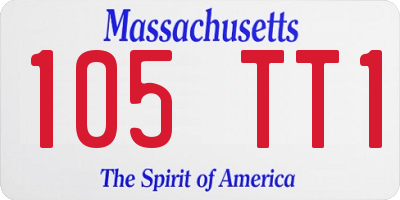 MA license plate 105TT1