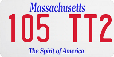MA license plate 105TT2
