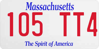 MA license plate 105TT4