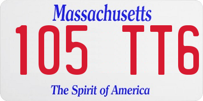 MA license plate 105TT6