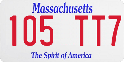MA license plate 105TT7