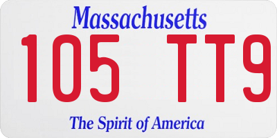 MA license plate 105TT9