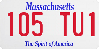 MA license plate 105TU1
