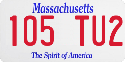 MA license plate 105TU2
