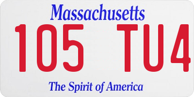 MA license plate 105TU4