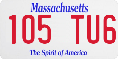 MA license plate 105TU6