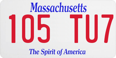 MA license plate 105TU7