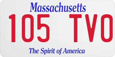MA license plate 105TV0