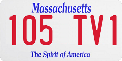 MA license plate 105TV1