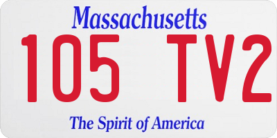 MA license plate 105TV2