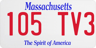 MA license plate 105TV3