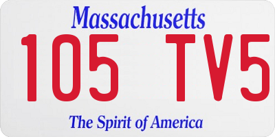 MA license plate 105TV5