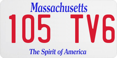 MA license plate 105TV6