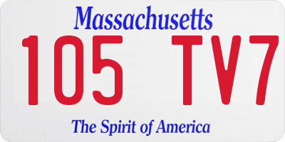 MA license plate 105TV7