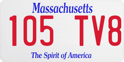 MA license plate 105TV8