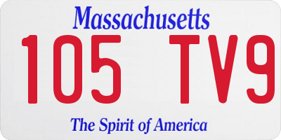 MA license plate 105TV9