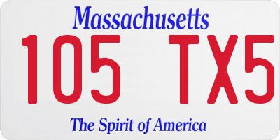 MA license plate 105TX5