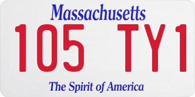 MA license plate 105TY1