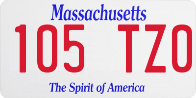 MA license plate 105TZ0